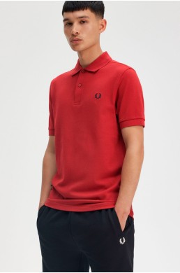 Polo rojo tostado manga corta marca Fred Perry