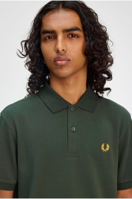 Polo Fred Perry verde pista manga corta