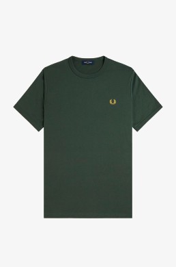 Fred Perry camiseta manga corta verde pista. Ropa para hombre