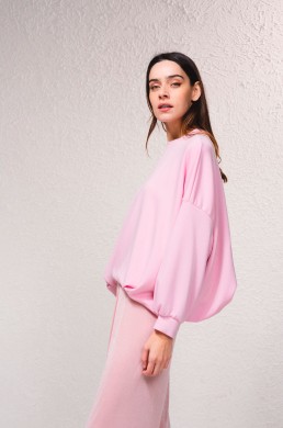 Sudadera amplia rosa para mujer marca SMF