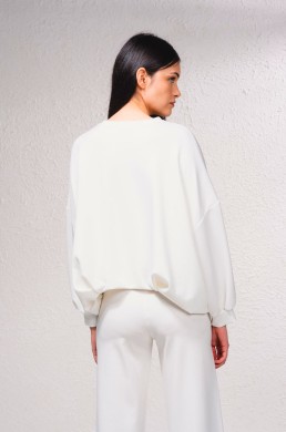 Compra suéter blanco oversize marca SMF ropa mujer