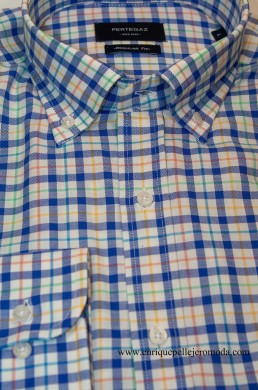 Camisa Pertegaz hombre con cuadros multicolor