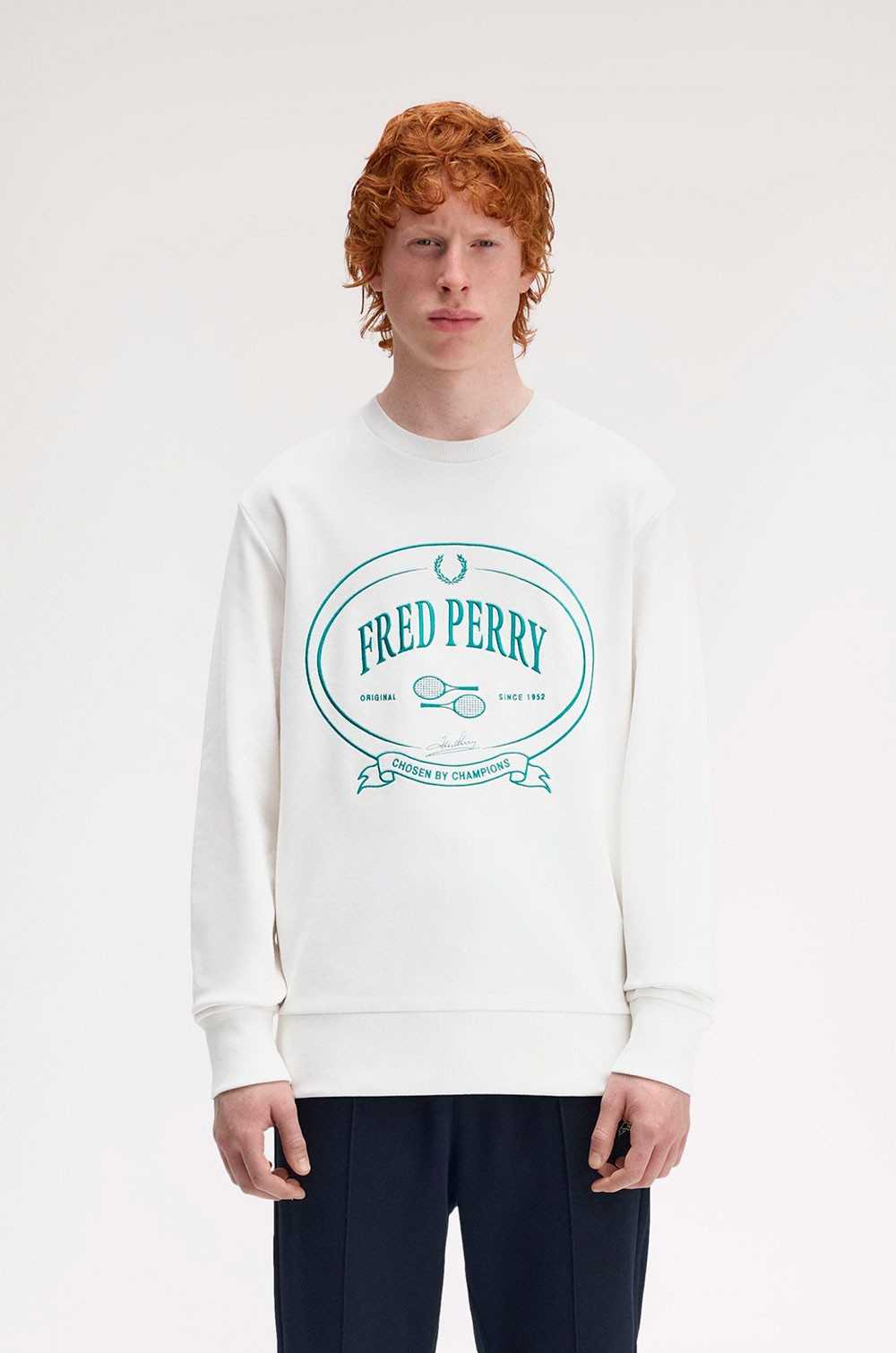 Fred Perry sudadera blanco nieve Chosen by Champions
