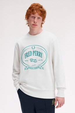 Sudadera blanco nieve Fred Perry Chosen by Champions