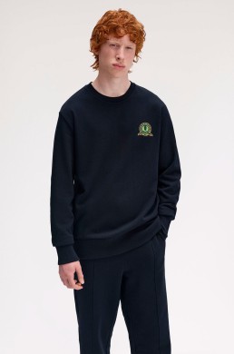 Fred Perry sudadera azul marino insignia tenis