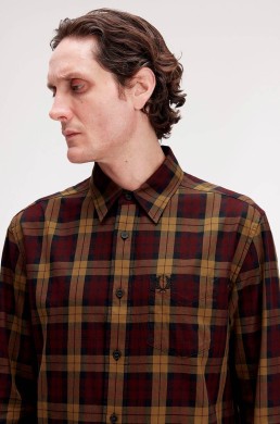 Fred Perry camisa de sarga a cuadros escoceses M1742 597