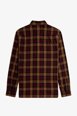 Camisa cuadros rojo oscuro Fred Perry