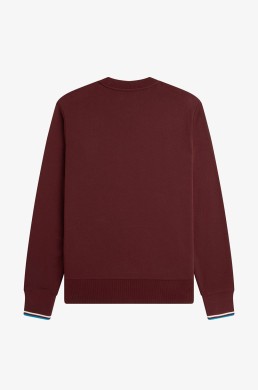 Fred Perry sudadera rojo oscuro cuello redondo M7535 Z63