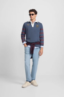 Polo rugby escudo azul marino Silbon
