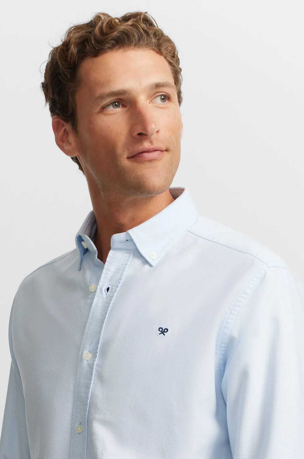 Silbon camisa sport celeste tejido Oxford