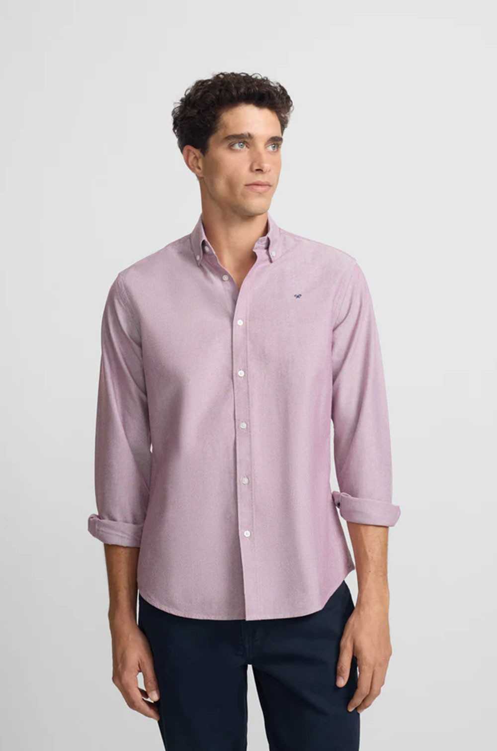 Silbon camisa sport Oxford raqueta burdeos