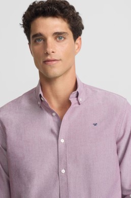 Camisa sport Oxford raqueta burdeos Silbon