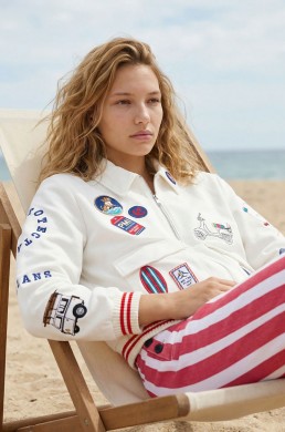 Vilagallo bomber blanca bordados surf