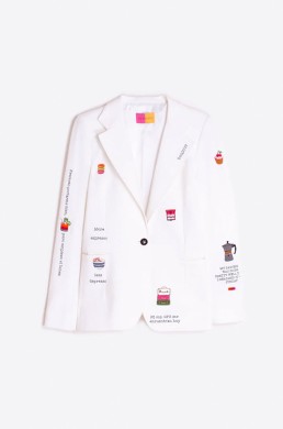 Chaqueta blanca bordados 33217