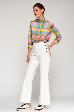Vilagallo pantalón blanco botones