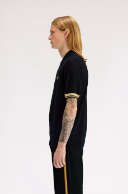 Polo de punto con puños en contraste Fred Perry