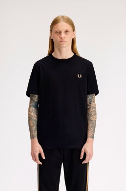 Fred Perry camiseta negra ringer cinta deportiva