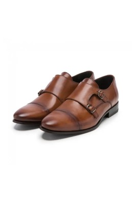 Sergio Serrano zapatos de piel color cuero con hebillas