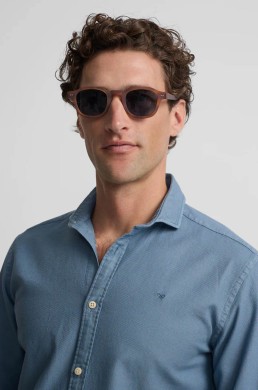 Silbon camisa sport estructura logo azul índigo