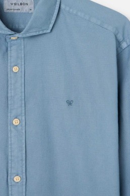 Camisa azul índigo estructura Silbon
