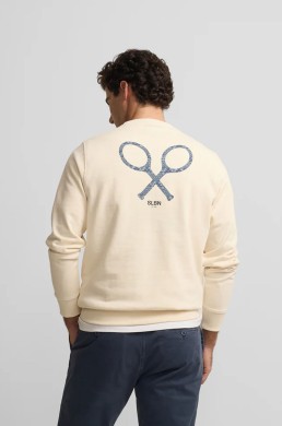 Sudadera raqueta étnica crema