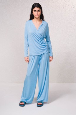 SMF blusa cruzada celeste