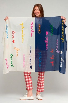 Pañuelo bicolor con frases Vilagallo mujer