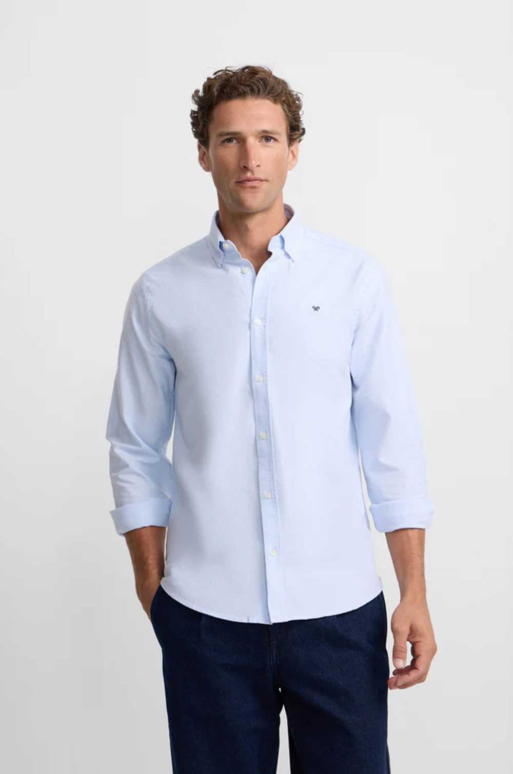 Camisa sport Oxford celeste Silbon hombre