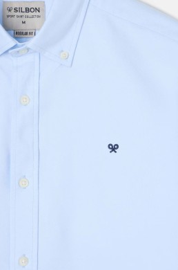 Detalle tejido Oxford camisa Silbon celeste Regular Fit
