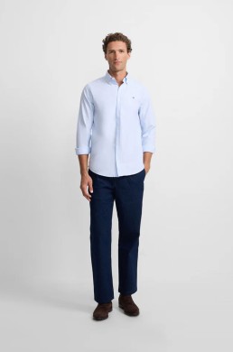 Camisa Oxford celeste Silbon look casual hombre