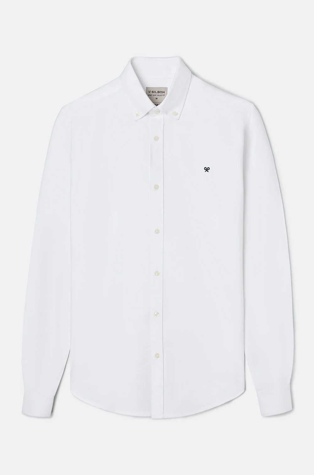Camisa sport Oxford blanca Silbon hombre