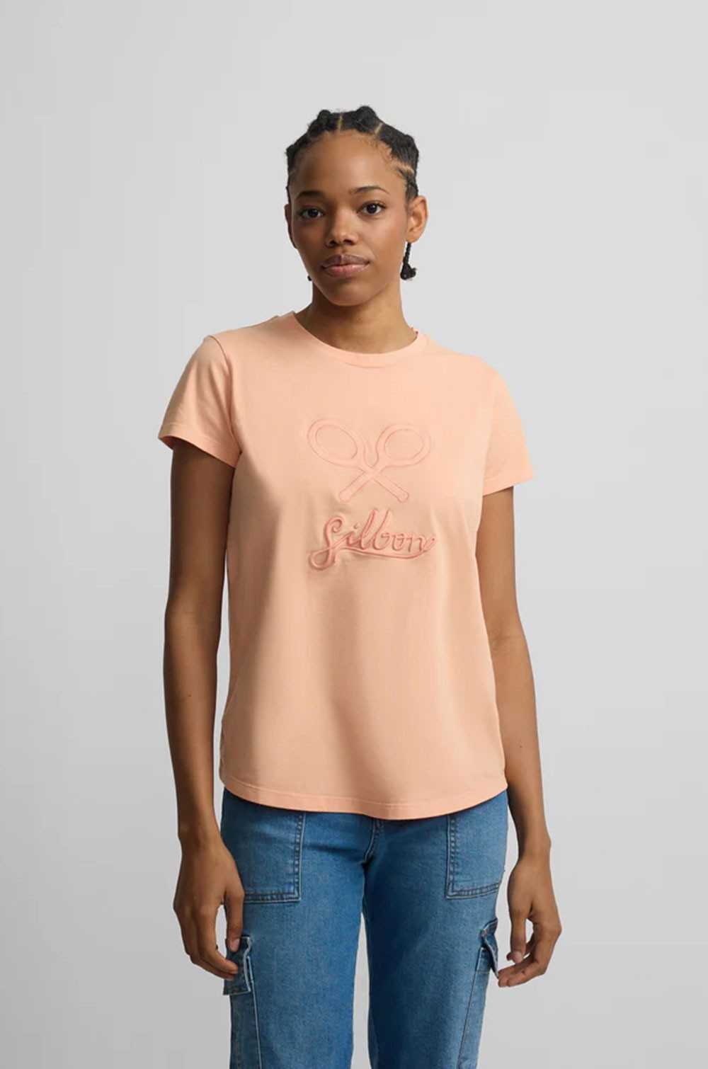 Camiseta clásica naranja Silbon mujer
