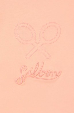 Detalle tejido camiseta Silbon naranja mujer