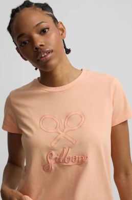 Camiseta Silbon naranja detalle frontal mujer