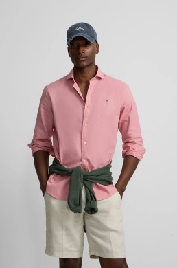 Camisa sport Summer lino rosa Silbon hombre