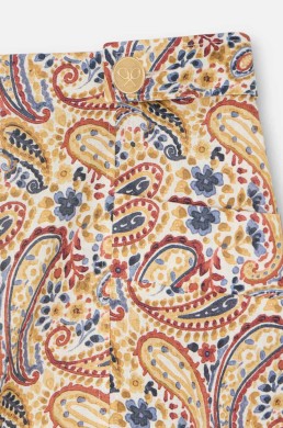 Detalle estampado cachemir bermuda lino Silbon mujer