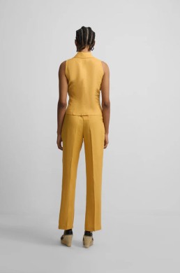 Top lino amarillo Silbon conjunto verano mujer