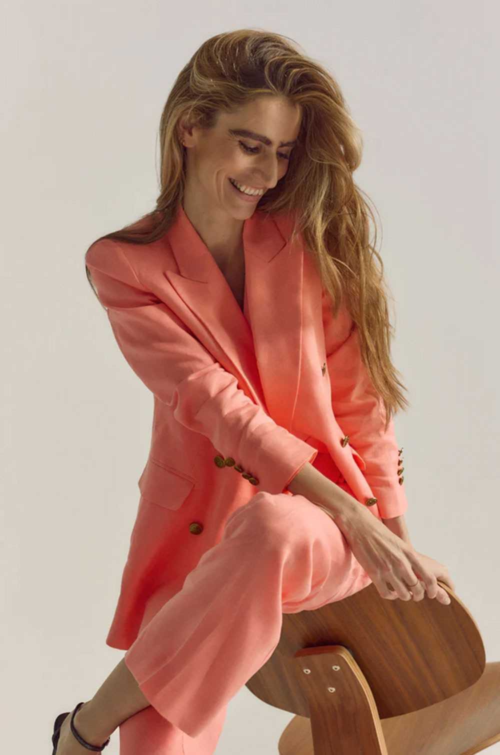 Americana cruzada coral Silbon mujer
