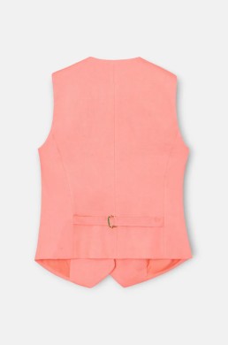 Chaleco Silbon lino 100% coral detalle espalda