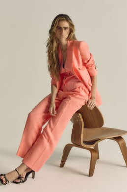 Pantalón recto coral Silbon mujer