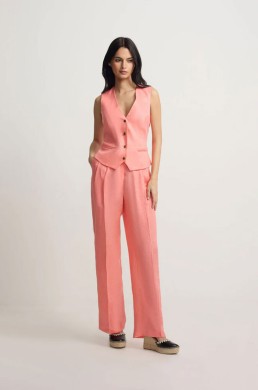 Pantalón coral Silbon conjunto elegante mujer verano