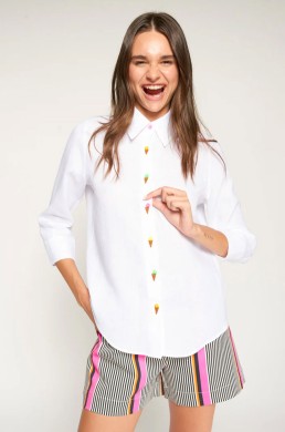 Camisa helados bordados Vilagallo look verano mujer