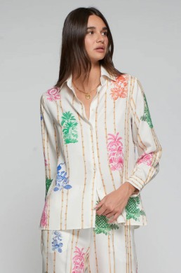 Camisa estampado bambú tropical Vilagallo mujer