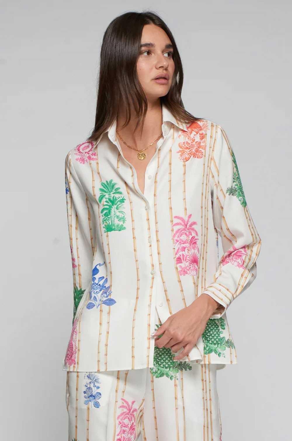 Camisa estampado bambú tropical Vilagallo mujer