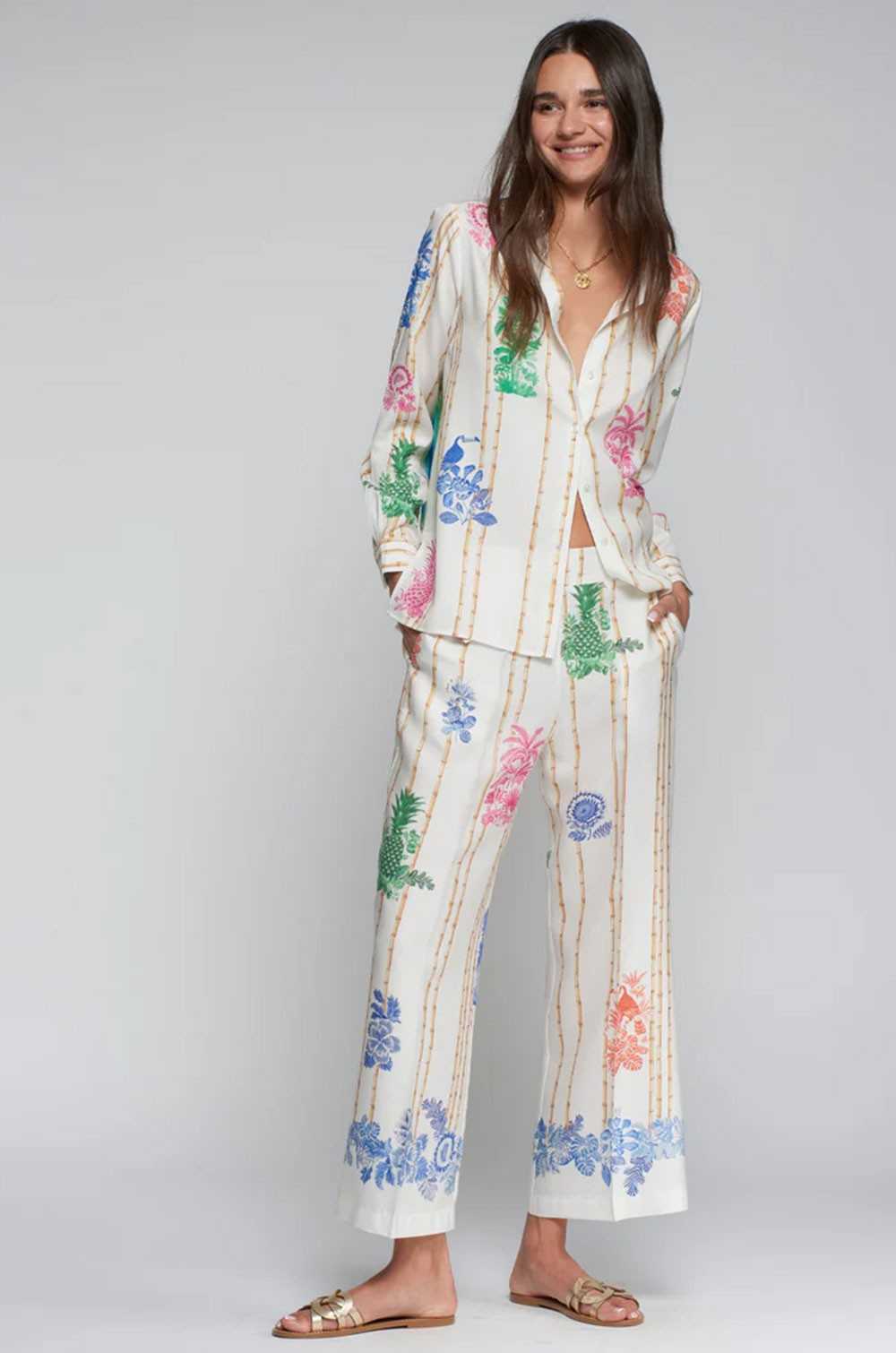 Pantalón estampado tropical bambú Vilagallo mujer