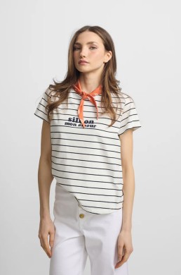 Camiseta rayas azules bandana Silbon mujer