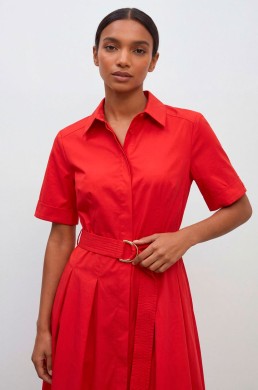 Detalle frontal vestido rojo Lola Casademunt mujer