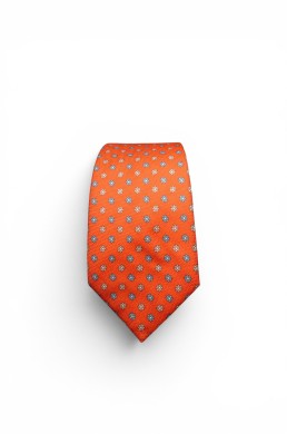 Corbata naranja flores Enrique Pellejero hombre