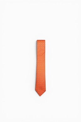 Corbata estampada naranja Enrique Pellejero