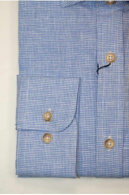 Camisa lino algodón azul Pertegaz Regular Fit
